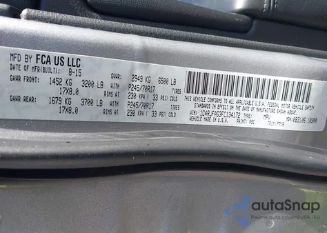 2015 Jeep Grand Cherokee Laredo из США, поврежденный, VIN 1C4RJFAG3FC134172